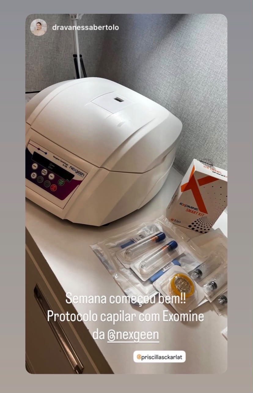 Nexgeen Centrifuge e Kit Exomine em registro de Dra. Vanessa Bertolo